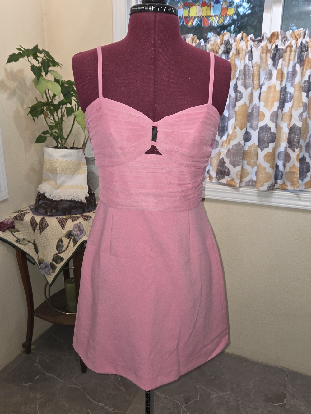 NWT, French Connection Pink Spaghetti-Strap Mini Dress Size 6. CPGG